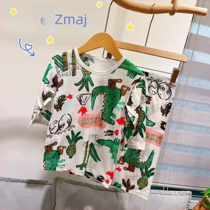 Dječji kućni komplet u korejskom stilu, mala princeza, pamuk 100%, ljeto, rukav 3/4, unisex