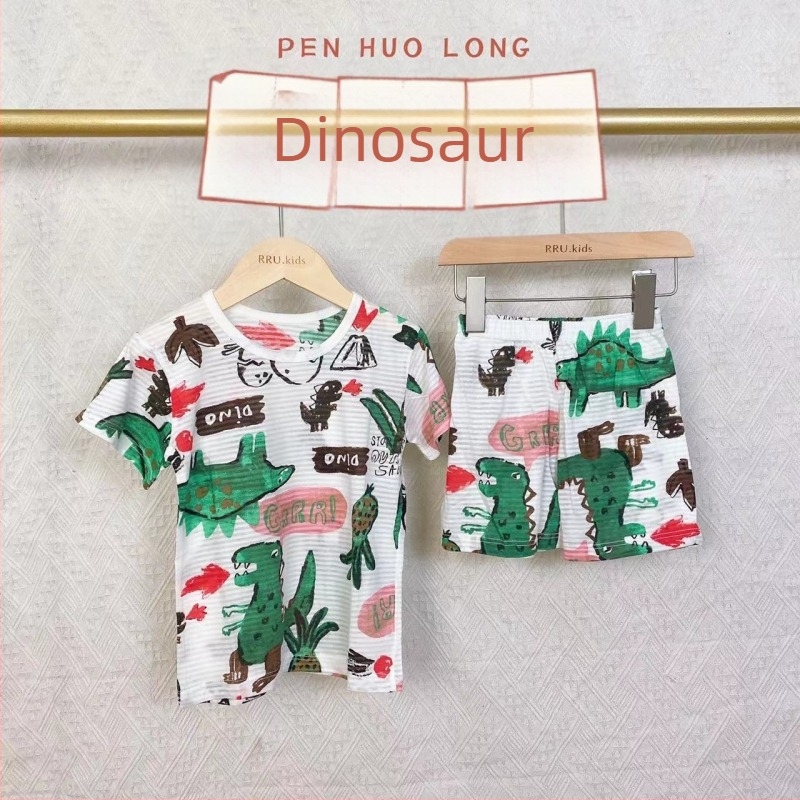 Dječji kućni komplet u korejskom stilu, mala princeza, pamuk 100%, ljeto, rukav 3/4, unisex