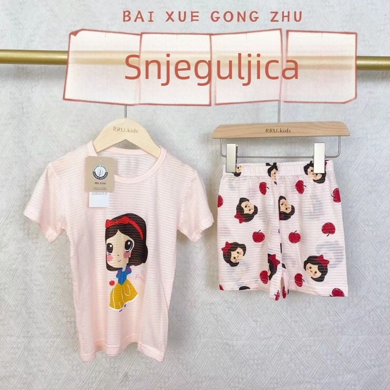 Dječji kućni komplet u korejskom stilu, mala princeza, pamuk 100%, ljeto, rukav 3/4, unisex