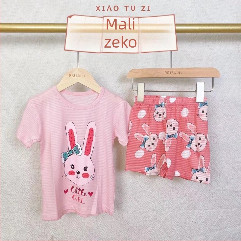 Dječji kućni komplet u korejskom stilu, mala princeza, pamuk 100%, ljeto, rukav 3/4, unisex