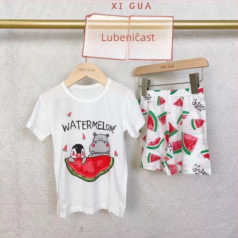 Dječji kućni komplet u korejskom stilu, mala princeza, pamuk 100%, ljeto, rukav 3/4, unisex