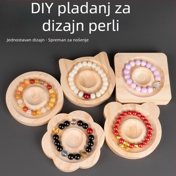 Ručna drvena pločica za dizajniranje perlica, za prikaz nakita i narukvica te DIY pohranu perlica