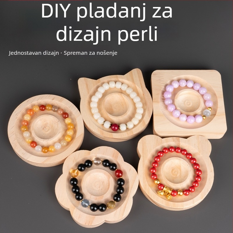 Ručna drvena pločica za dizajniranje perlica, za prikaz nakita i narukvica te DIY pohranu perlica