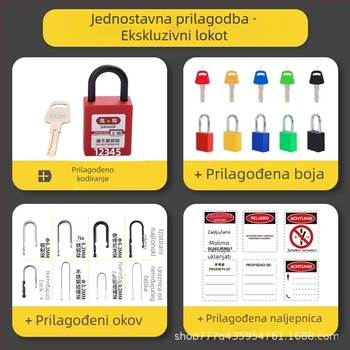 Industrijski LOTO sigurnosni zasun sa oznakom, najlon inženjerski zasun, plastični izolacijski zasun, električarski zasun