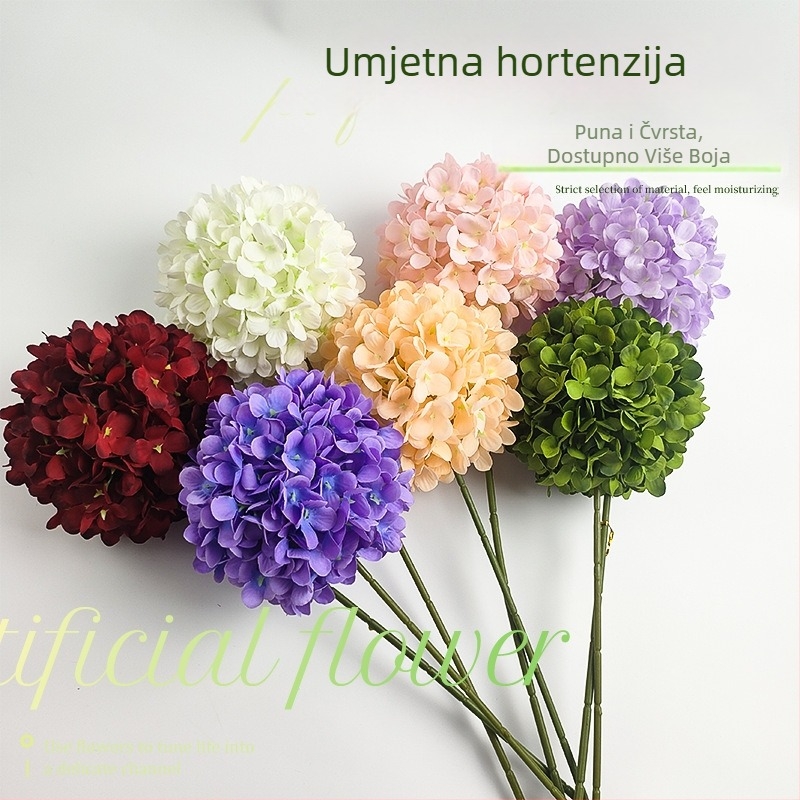 255 komada umjetnih cvjetova hortenzije u obliku lizalice, za vjenčanje, kućnu dekoraciju i vanjsku fotografiju