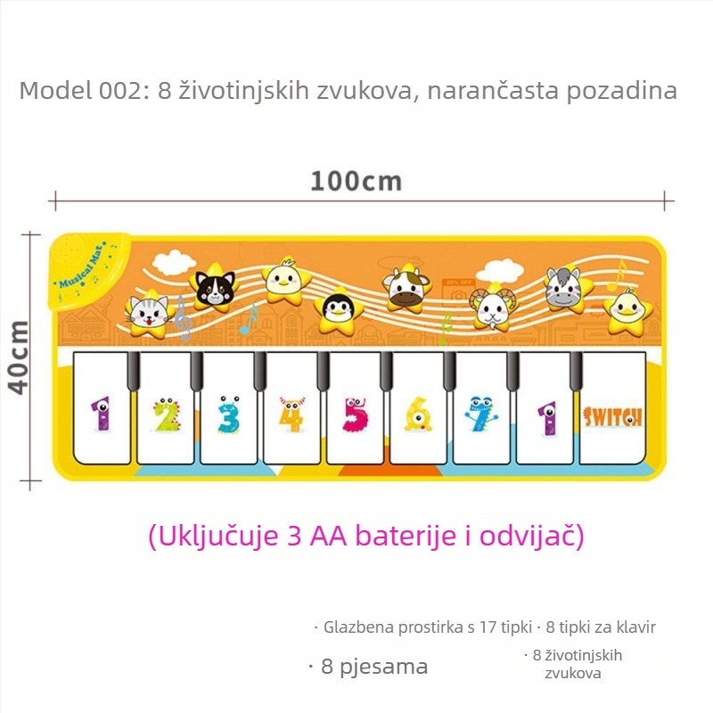 Dječji edukativni muzički prostir za ples s pedalnim klavijaturama, višenamjenska glazbena igračka