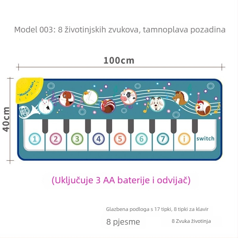 Dječji edukativni muzički prostir za ples s pedalnim klavijaturama, višenamjenska glazbena igračka