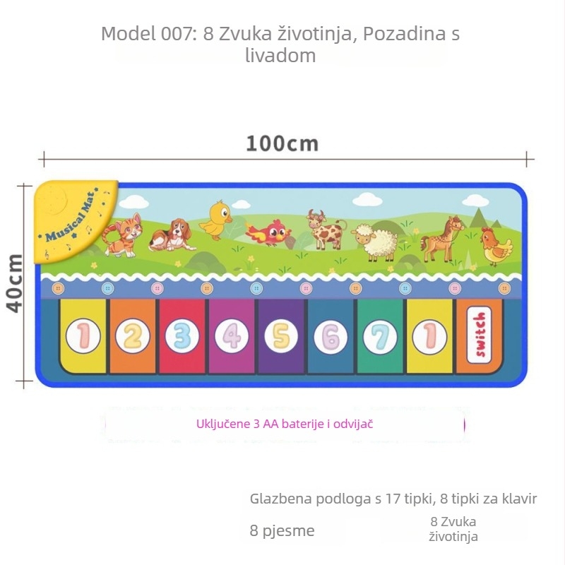 Dječji edukativni muzički prostir za ples s pedalnim klavijaturama, višenamjenska glazbena igračka