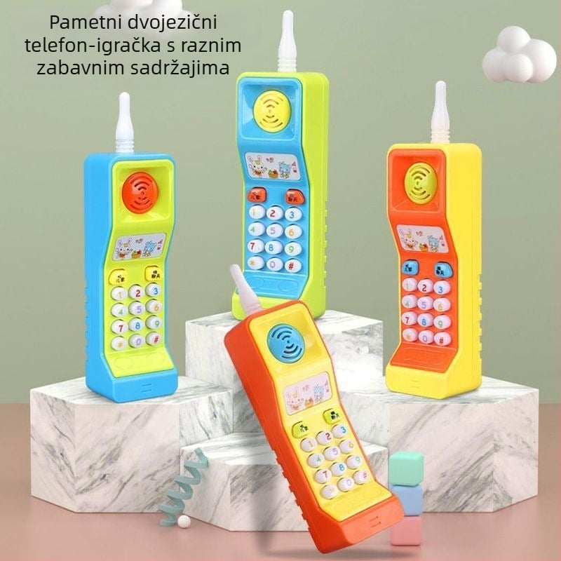 Punjaiva dječja igračka telefon s glazbom za rano obrazovanje, žvačljiva i za hvatanje, 0–6 godina