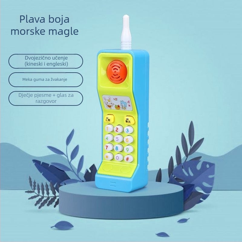 Punjaiva dječja igračka telefon s glazbom za rano obrazovanje, žvačljiva i za hvatanje, 0–6 godina