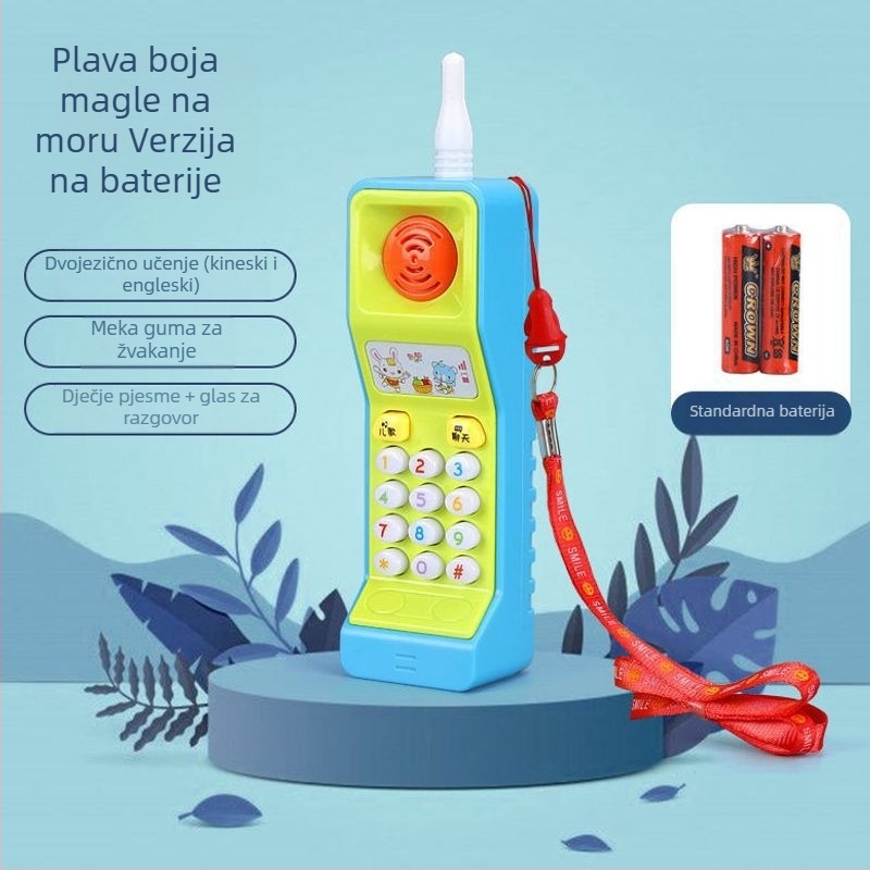 Punjaiva dječja igračka telefon s glazbom za rano obrazovanje, žvačljiva i za hvatanje, 0–6 godina
