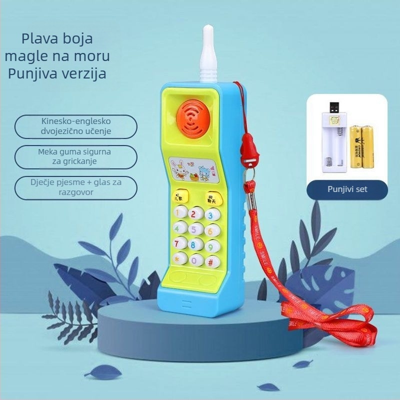 Punjaiva dječja igračka telefon s glazbom za rano obrazovanje, žvačljiva i za hvatanje, 0–6 godina