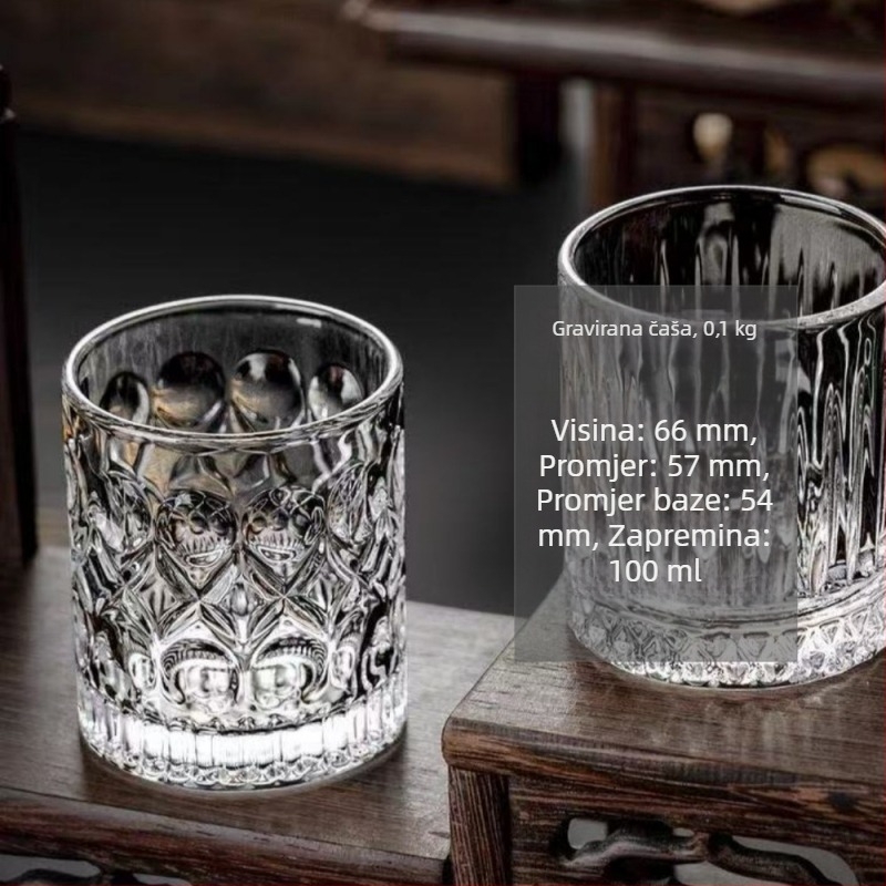 Set kristalnih čaša za liker u kineskom stilu, 100 ml, za kućnu upotrebu