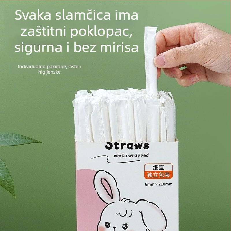 Jednokratne savitljive slamke od PP-a, pojedinačno pakirane, sigurne za hranu, za trudnice, djecu i bebe, za vodu, čaj s mlijekom i hladna pića