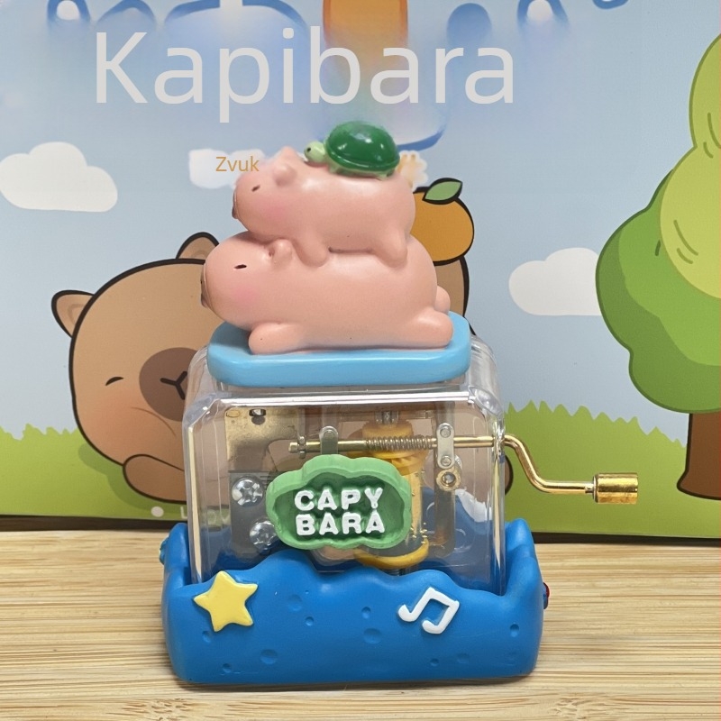 Chao Heng Original Huhuzhu glazbena kutija za ukrase, ručni pogon, rođendanski dar, kapibara, pjesma Sretan rođendan