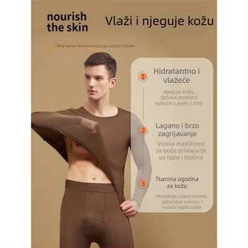 Muški set termalne odjeće s bazom hijaluronske kiseline, gornji dio i donji dio za jesen/zimu