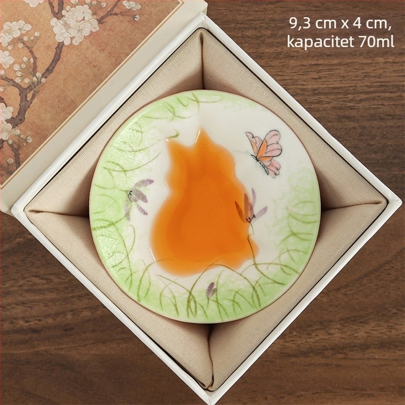 Porcelanska čajna šalica s cvjetovima Wisterije, motiv skrivene mačke, oblik šalice s kapom u koničnom stilu, ručno oslikano, poklon kutija za žene