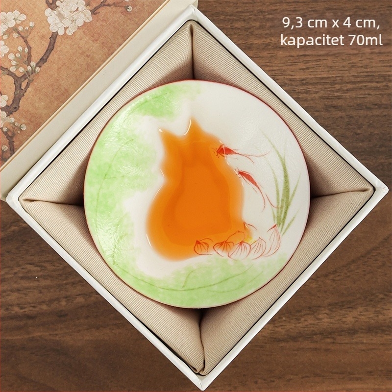 Porcelanska čajna šalica s cvjetovima Wisterije, motiv skrivene mačke, oblik šalice s kapom u koničnom stilu, ručno oslikano, poklon kutija za žene