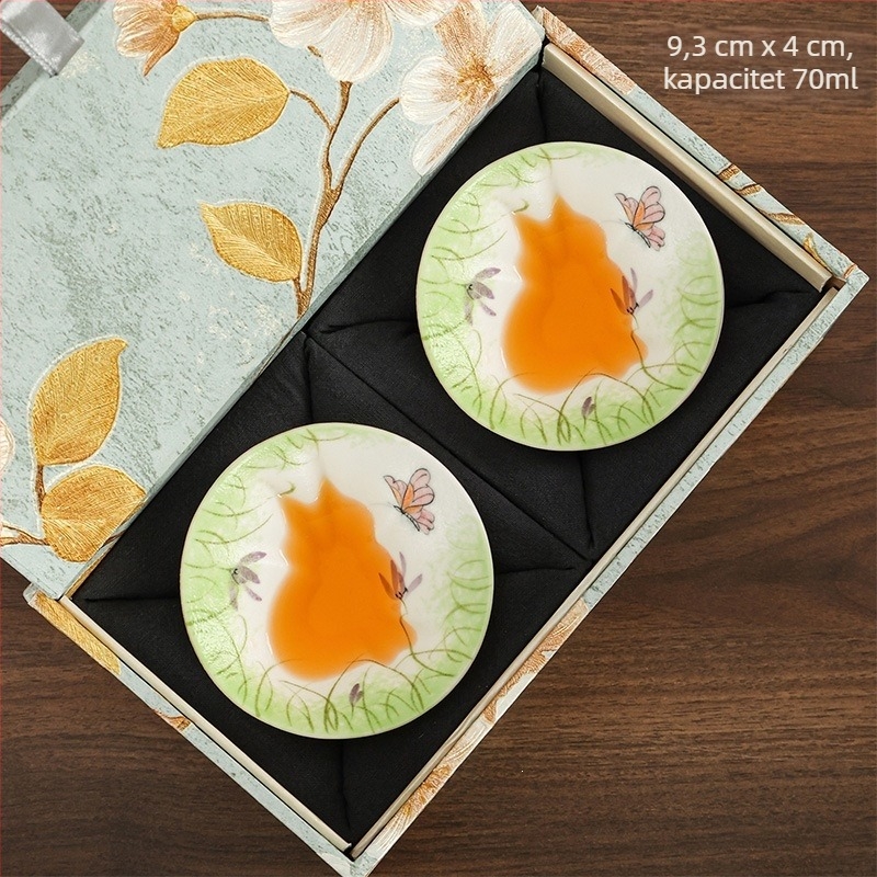 Porcelanska čajna šalica s cvjetovima Wisterije, motiv skrivene mačke, oblik šalice s kapom u koničnom stilu, ručno oslikano, poklon kutija za žene
