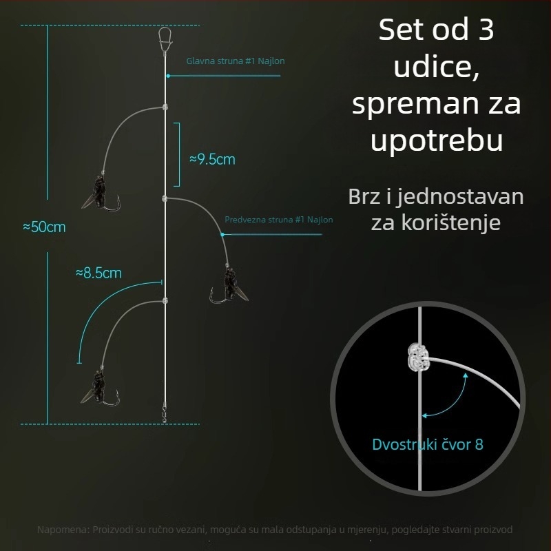 Set za muharenje: spojena linija, muha udica i mamac