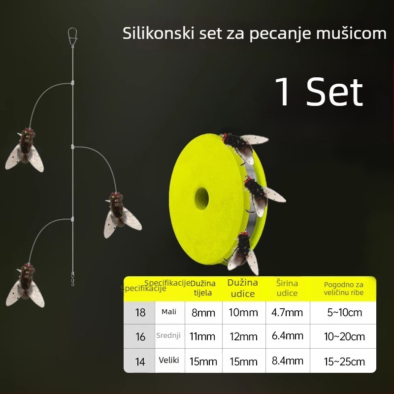 Set za muharenje: spojena linija, muha udica i mamac