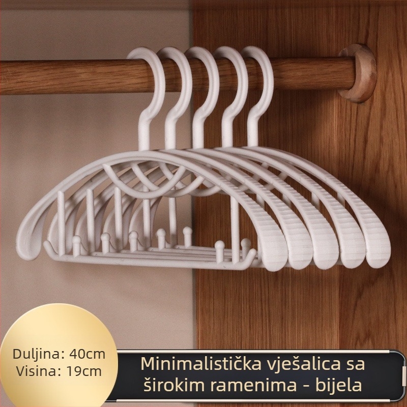 Nordijski stil plastična vješalica za kućnu upotrebu, bez tragova, za odrasle, sa širokim ramenima.