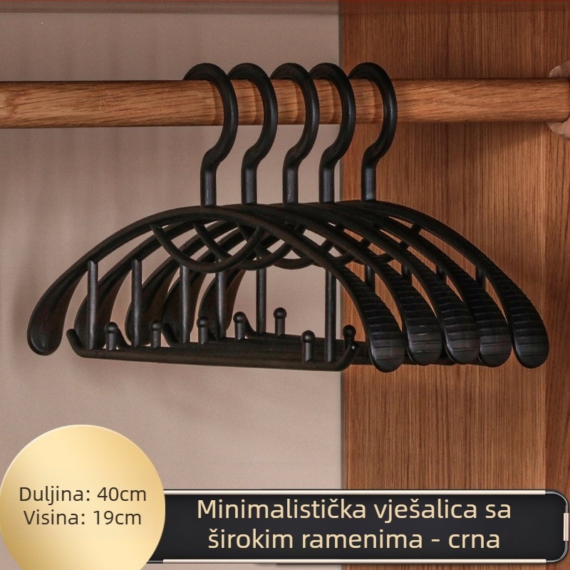 Nordijski stil plastična vješalica za kućnu upotrebu, bez tragova, za odrasle, sa širokim ramenima.