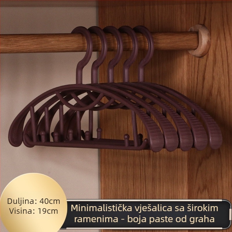 Nordijski stil plastična vješalica za kućnu upotrebu, bez tragova, za odrasle, sa širokim ramenima.