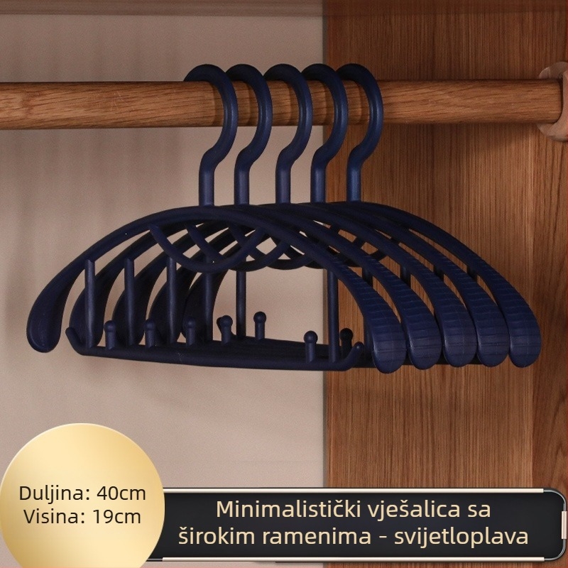 Nordijski stil plastična vješalica za kućnu upotrebu, bez tragova, za odrasle, sa širokim ramenima.