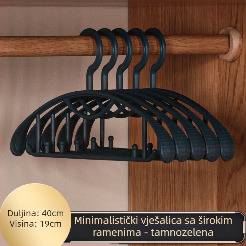 Nordijski stil plastična vješalica za kućnu upotrebu, bez tragova, za odrasle, sa širokim ramenima.