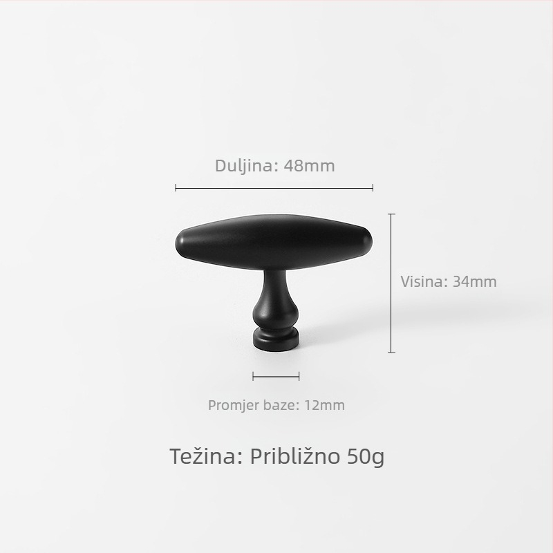 Ručka za garderobu od mesinga, Francuskog stila, maslinasto ovalnog oblika, moderan minimalistički dizajn