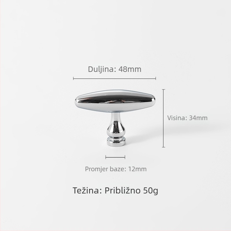 Ručka za garderobu od mesinga, Francuskog stila, maslinasto ovalnog oblika, moderan minimalistički dizajn