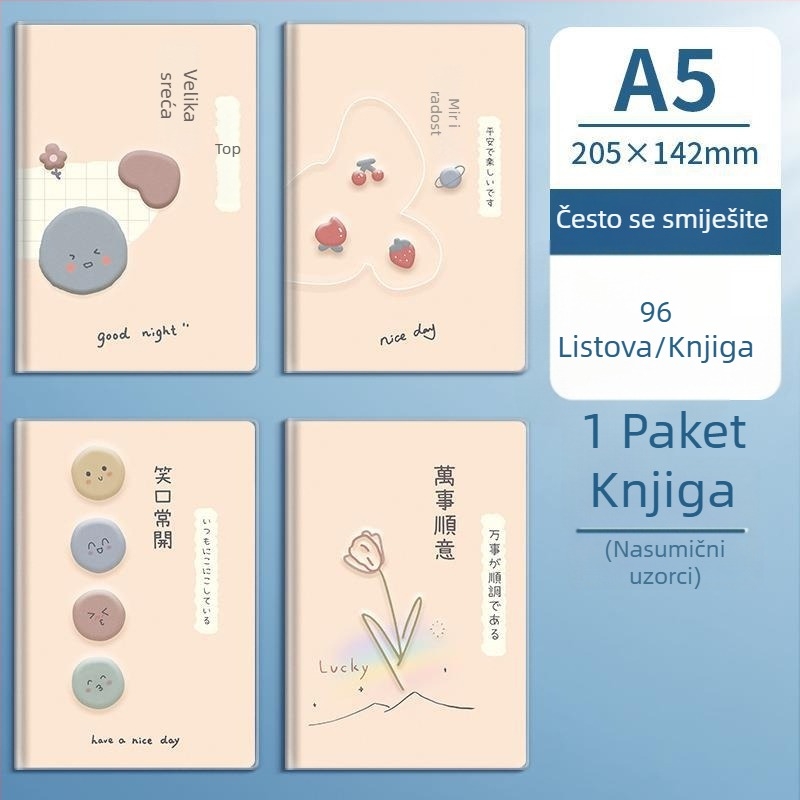 Sijin B5 bilježnica s ljepilnim povezom i PVC omotom, format A5, izdržljiva uredska bilježnica za učenike
