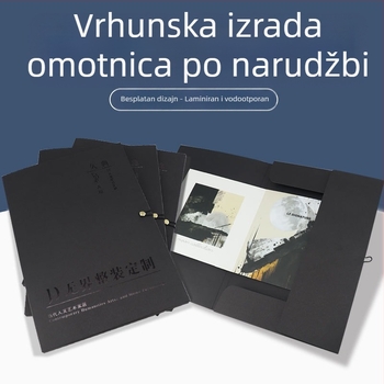 Prilagođena dokument mapa s bojom tiskanom i umetcima za natječaje na bakarnom papiru – dizajn naslovnice ugovora