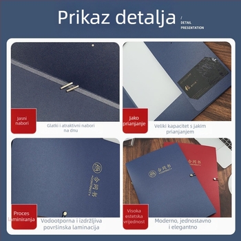 Prilagođena dokument mapa s bojom tiskanom i umetcima za natječaje na bakarnom papiru – dizajn naslovnice ugovora
