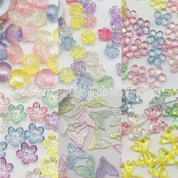 iridescentne prozirne AB boje akrilne perle za DIY nakit, u obliku repa leptira