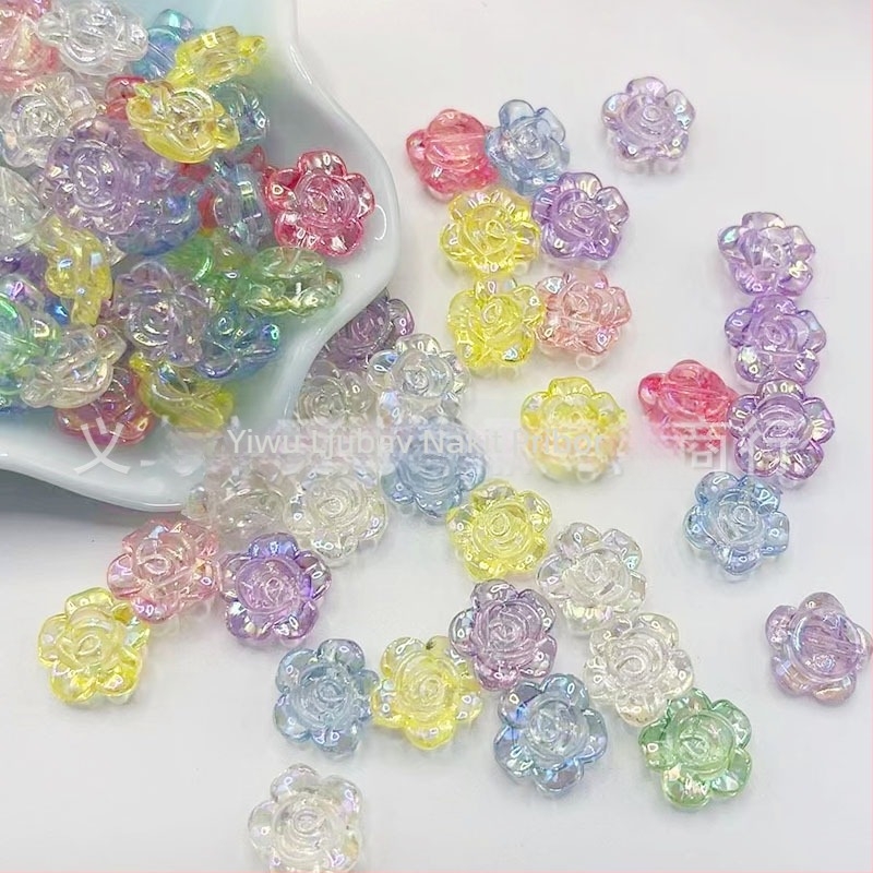 iridescentne prozirne AB boje akrilne perle za DIY nakit, u obliku repa leptira