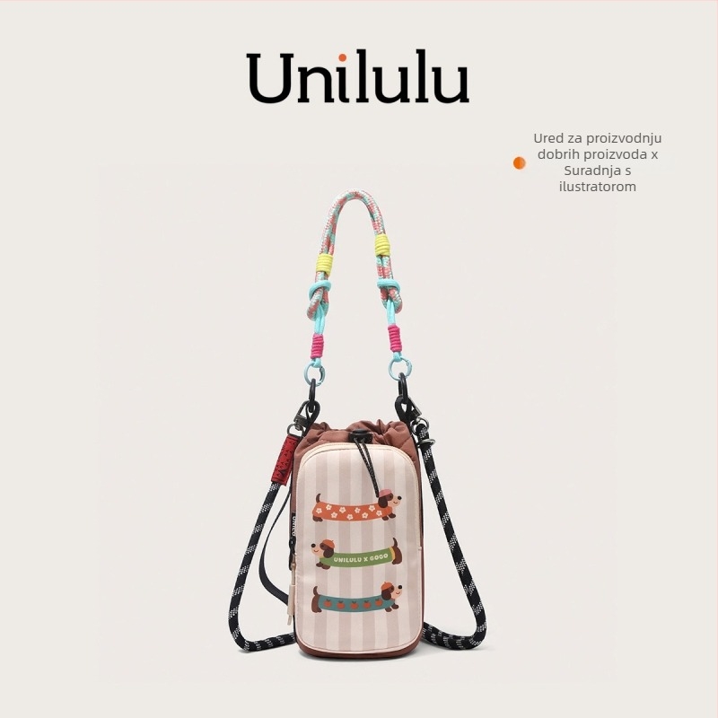 Slatka karikaturalna crossbody torbica za učenice, Ins stil, nišni dizajn, model 2026, stilska i jedinstvena torba preko ramena