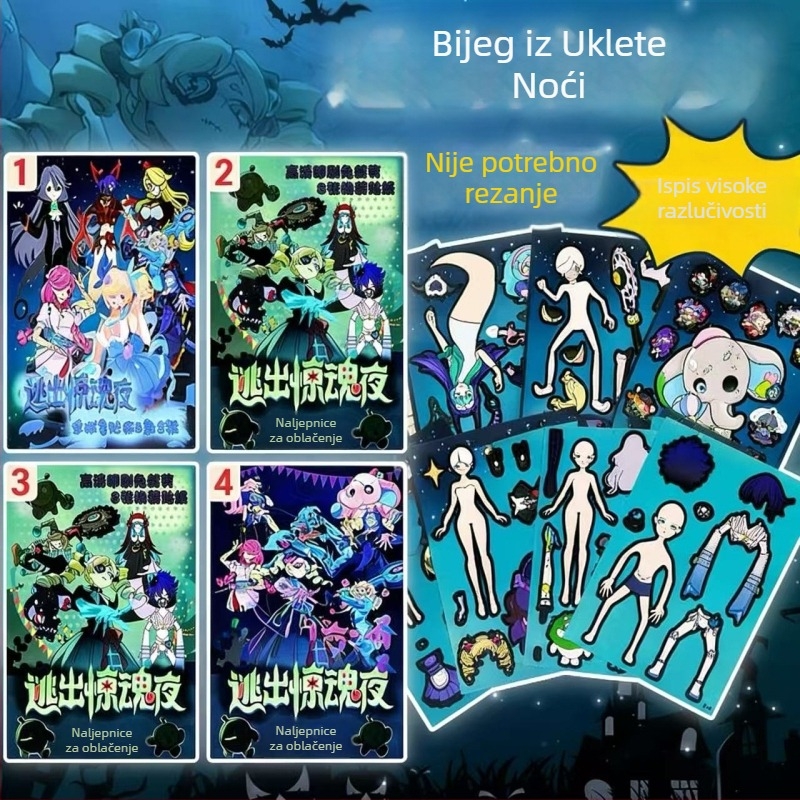 Chaser kostim-stickeri za Quiet Book – prethodno izrezani set naljepnica za dječji DIY