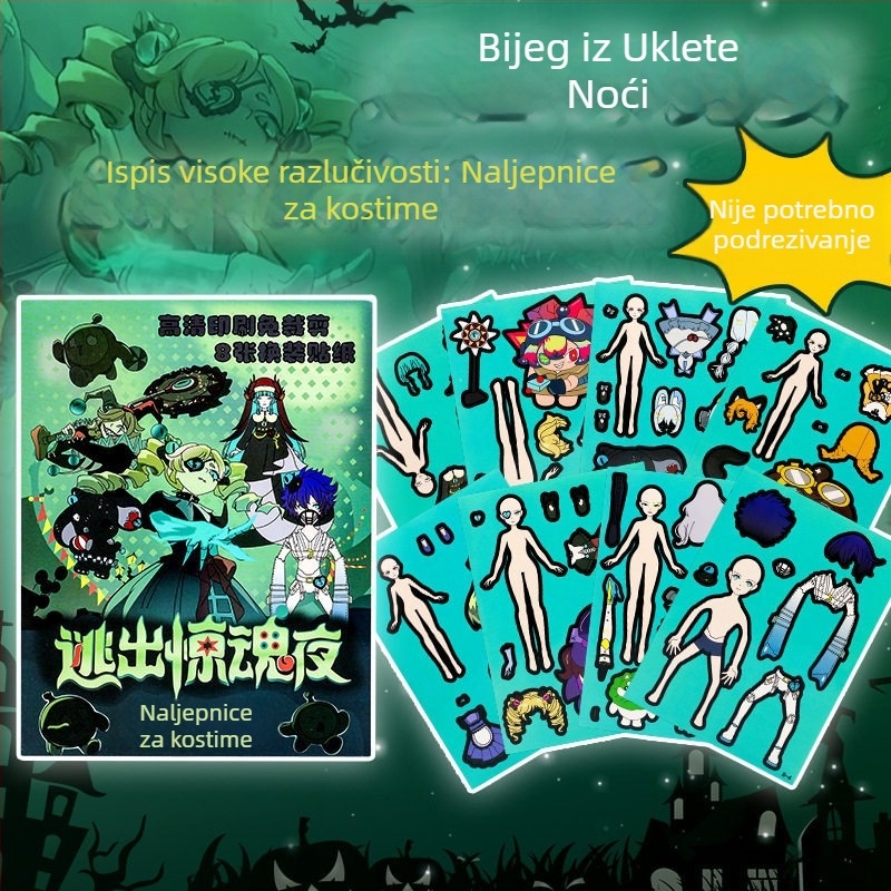 Chaser kostim-stickeri za Quiet Book – prethodno izrezani set naljepnica za dječji DIY