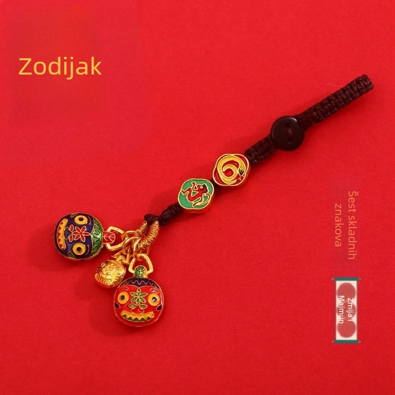 Kljucni privjesak-amulet sa dvanaest znakova zodijaka, 2024. godina zodijaka, kineski stil, za auto i torbu