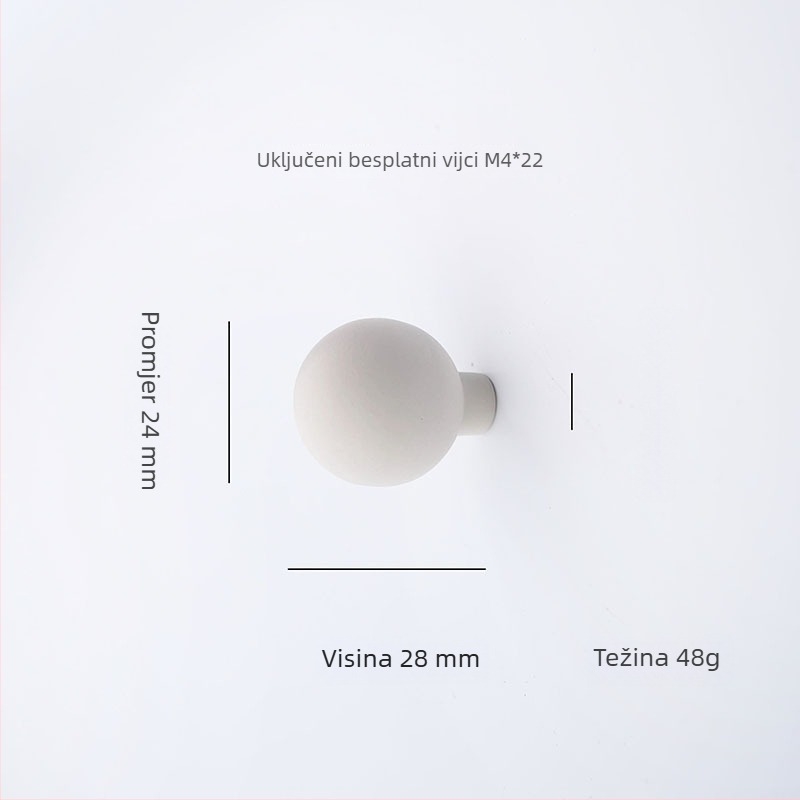 Moderna minimalistička ručka za vrata ormara i ormarića, kružnog oblika, s jednim otvorom, od cinkove legure