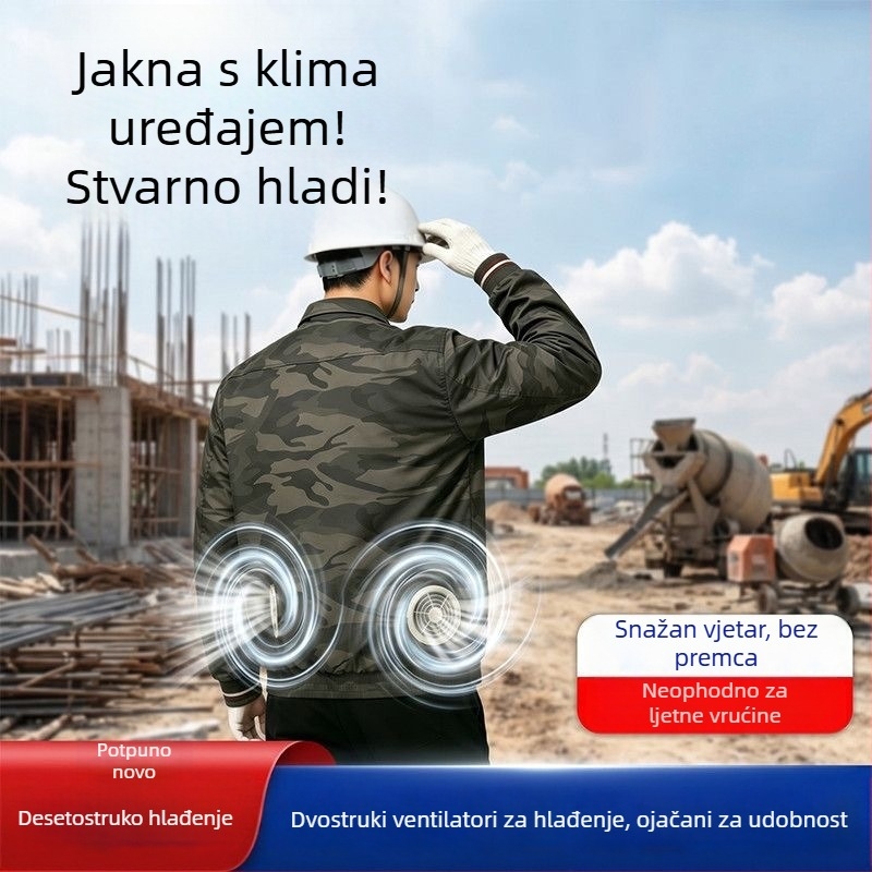 Chlazení radne odjeće s ventilatorom — lagana muška ljetna jakna za gradilište, otporna na habanje i prljavštinu