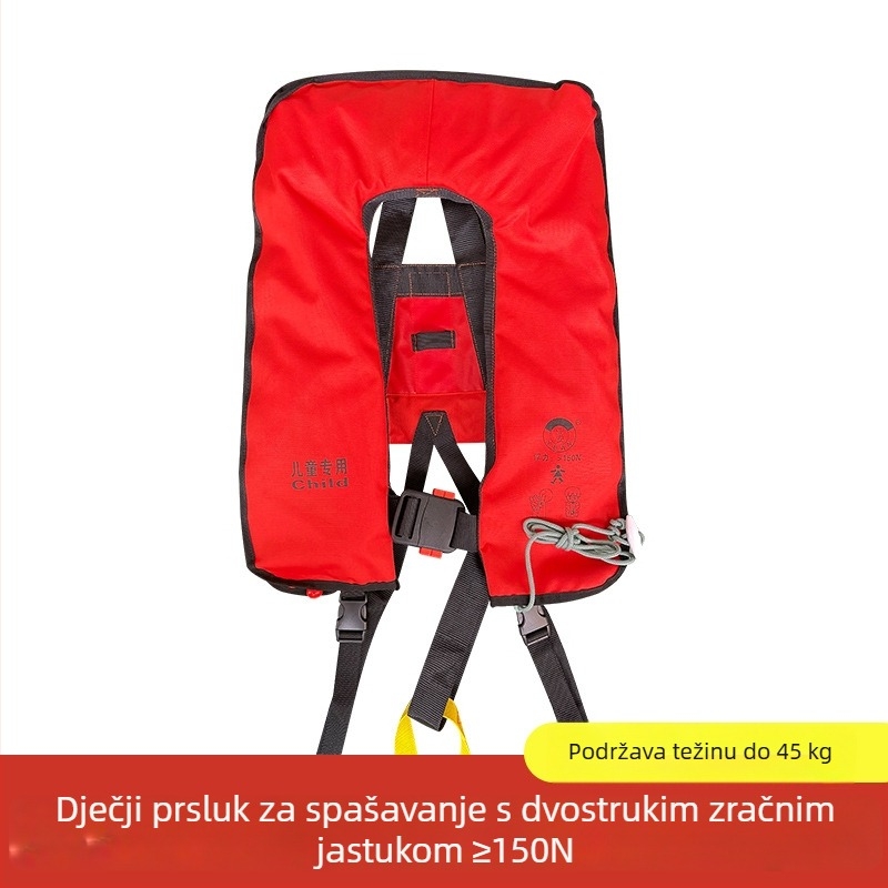 Dječji prsluk za spašavanje za more, CCS certificiran, visok uzgon, zračni mjehur, fluorescencan