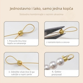Bakarne pozicionirajuće perle za DIY nakit s krajnjim kopčama, premaz otporan na boje