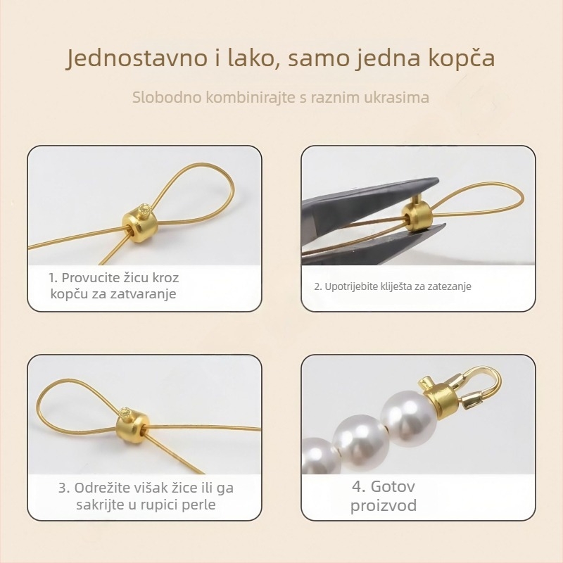 Bakarne pozicionirajuće perle za DIY nakit s krajnjim kopčama, premaz otporan na boje
