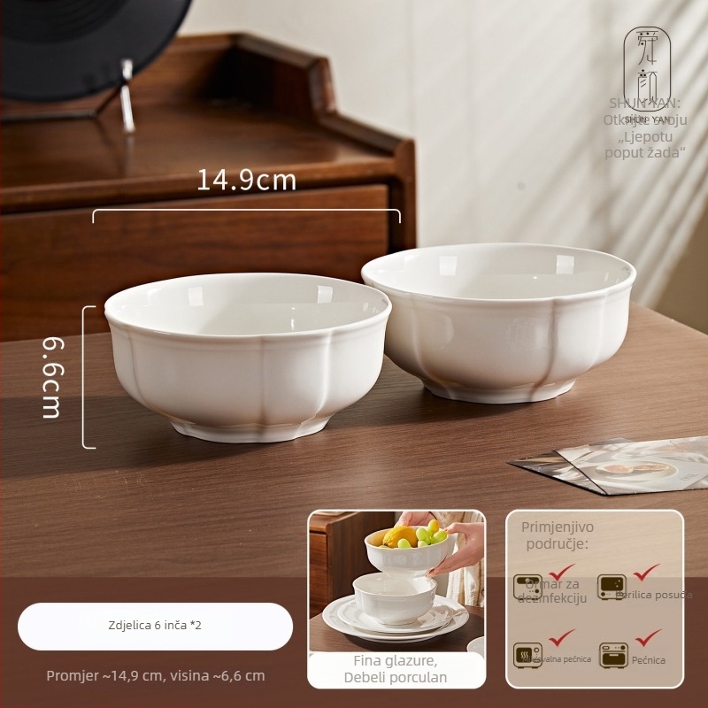 Porcelanski set posuđa: tanjuri, zdjele i desertni tanjuri, jednobojni, nordijski kružni dizajn, mikrovalna sigurnost, promjeri 10–11 cm, 11–12 cm, 14–15 cm