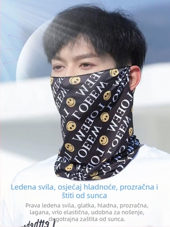 Maska za zaštitu od sunca s punim pokrivanjem lica i otvorima za uši, ljetna tanka Ice Silk marama za glavu, šal za vrat i zaštita vrata