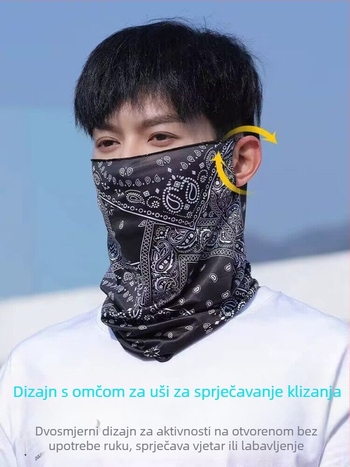 Maska za zaštitu od sunca s punim pokrivanjem lica i otvorima za uši, ljetna tanka Ice Silk marama za glavu, šal za vrat i zaštita vrata