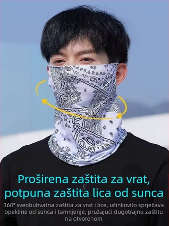 Maska za zaštitu od sunca s punim pokrivanjem lica i otvorima za uši, ljetna tanka Ice Silk marama za glavu, šal za vrat i zaštita vrata